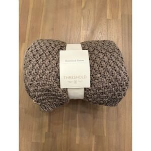 Threshold Oversized Chunky Knit Throw Blanket 50x70 Gray Cozy Home Decor